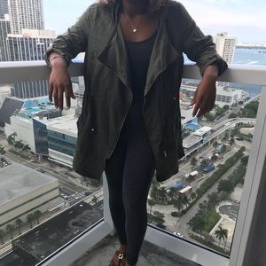 Hunter green duster jacket